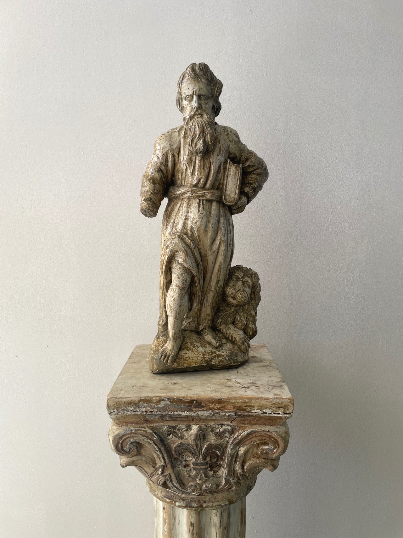 Saint Mark the Evangelist — Carved Limewood Sculpture, ca. 1600